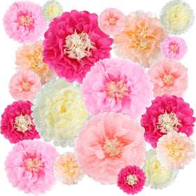 Gejoy paper flowers 6inch for bright wall decor and quick setup.