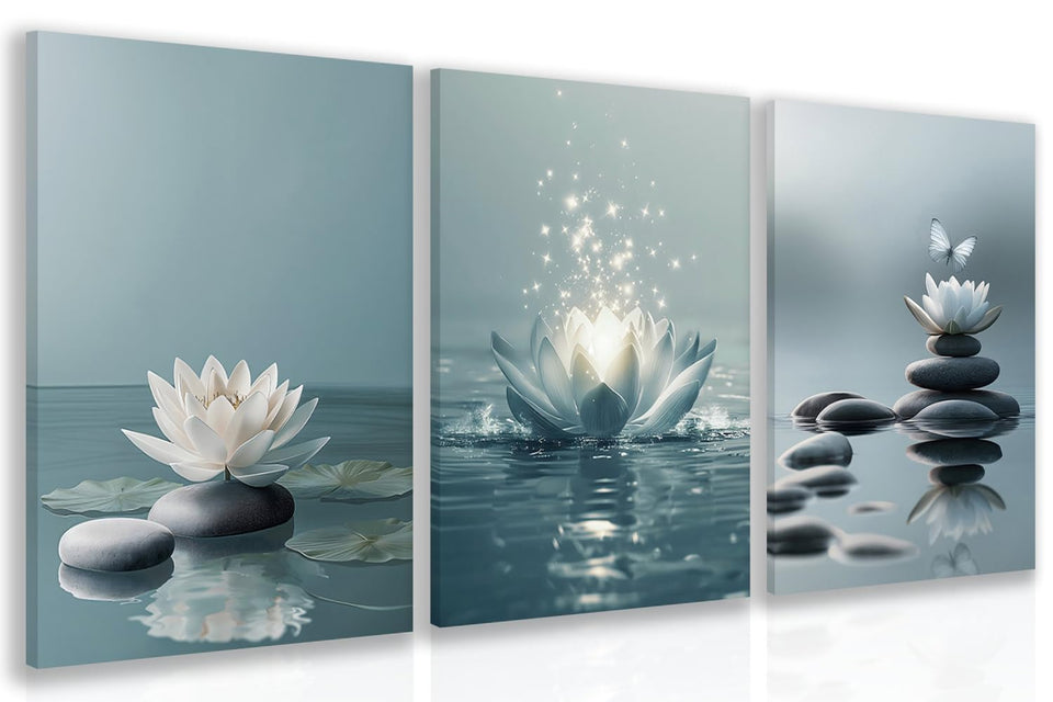 GELDSTEI Calm Zen canvas: lotus on water enhances meditation space