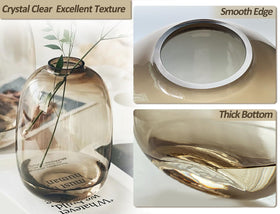 GeLive brown glass vase close-up, showcasing clear color and texture.