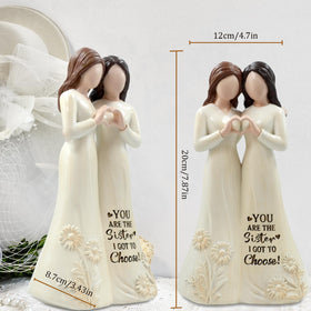 GemsLives engraved quote figurine features You Are the Sister I Got To Choose