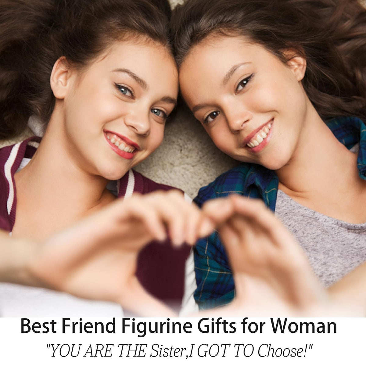 GemsLives hand-painted friendship figurine showing two friends in white dresses