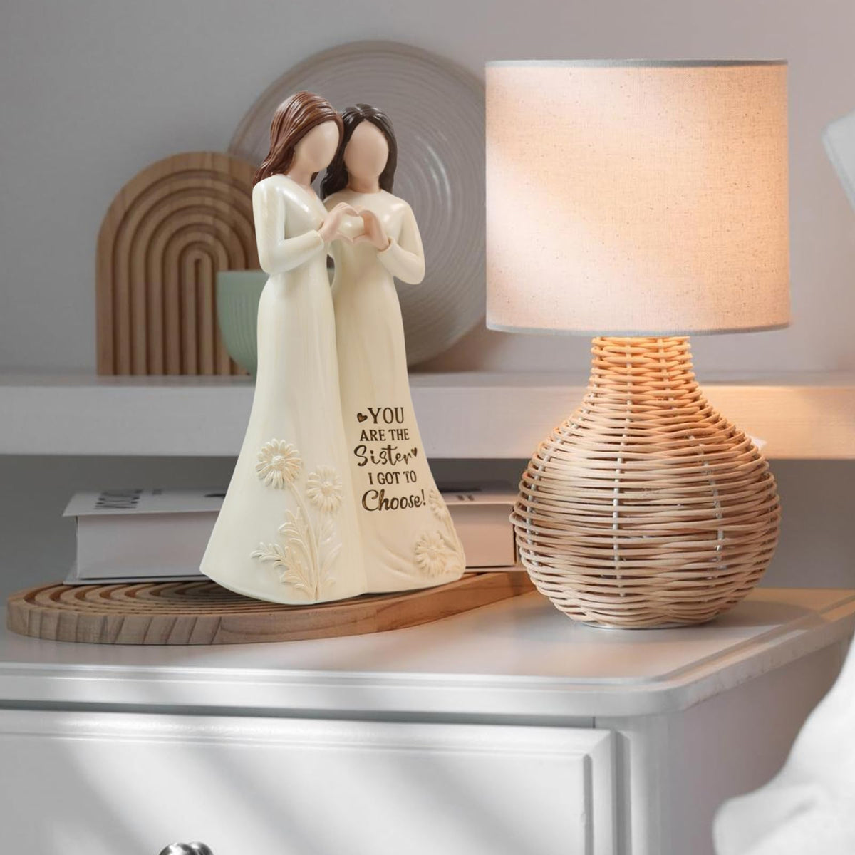 GemsLives two friends in white dresses figurine symbolizing loyalty and memories