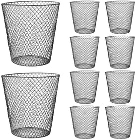 Generic 10-pack round waste basket with mesh design for ventilated trash storage