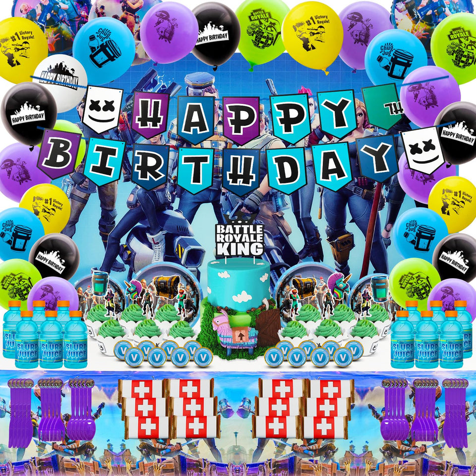 Generic 173pcs banner for battle royale party decor and photos.