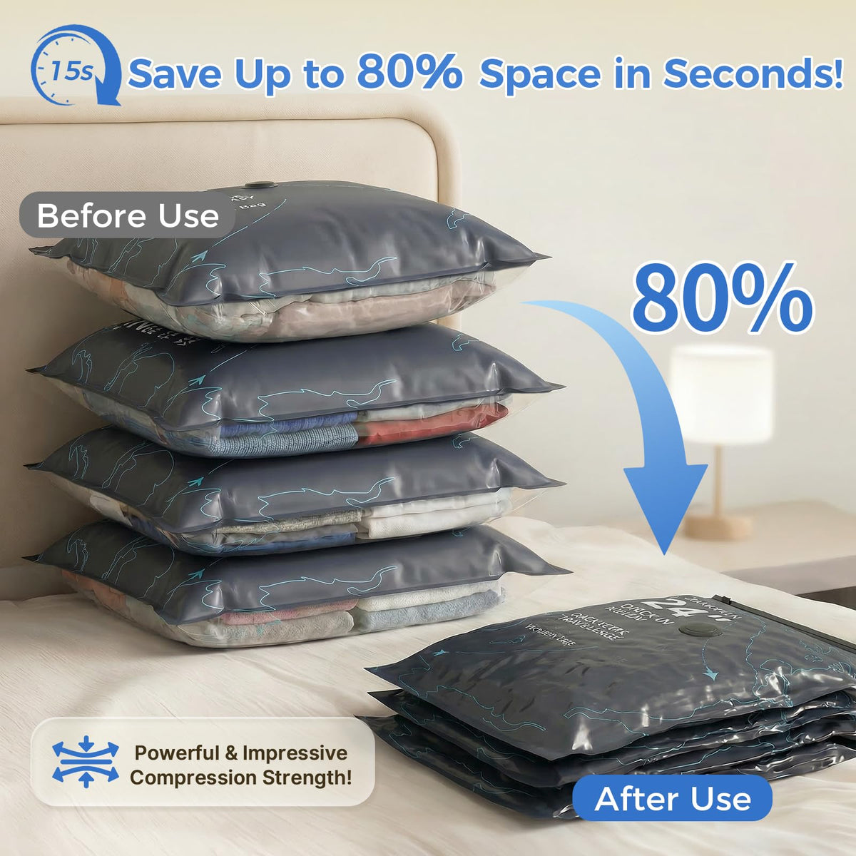 Generic 20-inch small vacuum bags suited for accessories and underlayers.