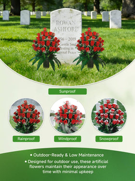 Generic 24-stem red artificial rose bouquet close-up showing lifelike petals.