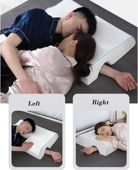 Generic 3D arched memory foam core provides deep pressure relief and neck alignment.