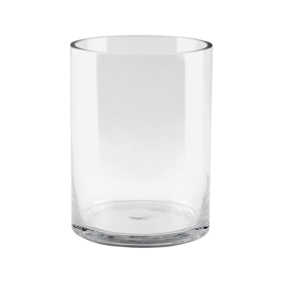 Generic 6x8 handblown glass vase for elegant floral centerpieces.