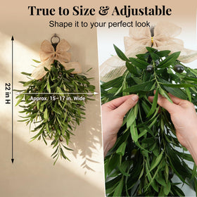 Olive teardrop swag on pantry door decor keeps spaces inviting