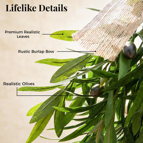 Olive teardrop swag on wedding arch for natural flair