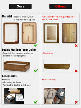 Generic back panel with ball retaining spring keeps photos secure
