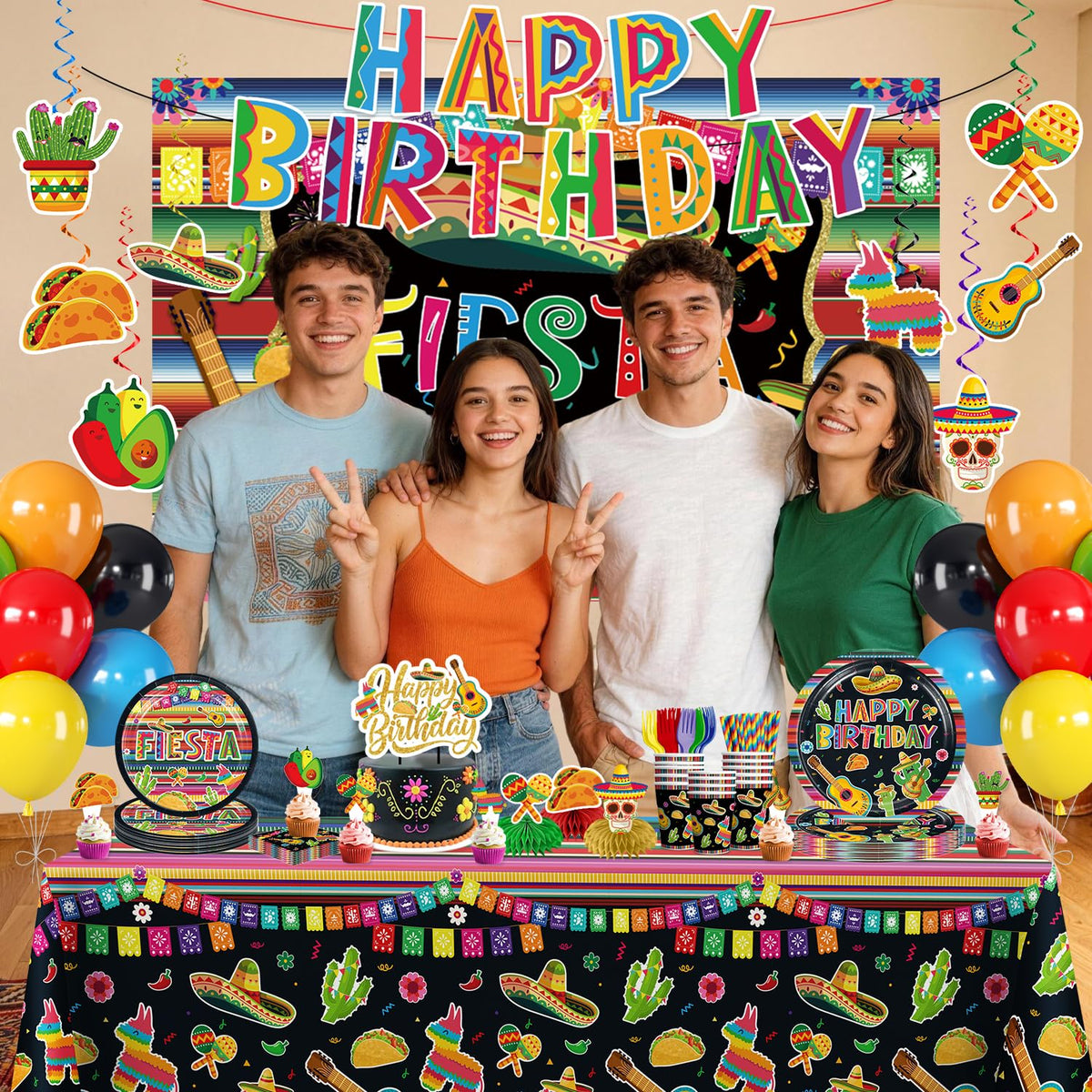 Generic balloon set with coordination options for vibrant Cinco de Mayo tables