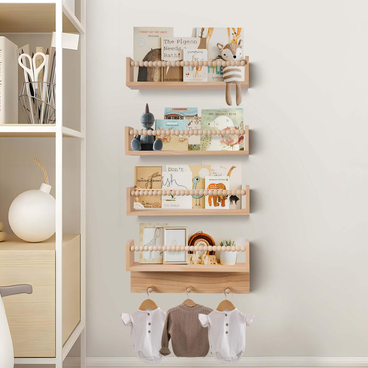 Generic BOMID wall shelf in kitchen for spice and condiment storage.