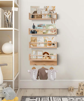 Generic BOMID solid pine shelves with paint-free finish for rustic decor.
