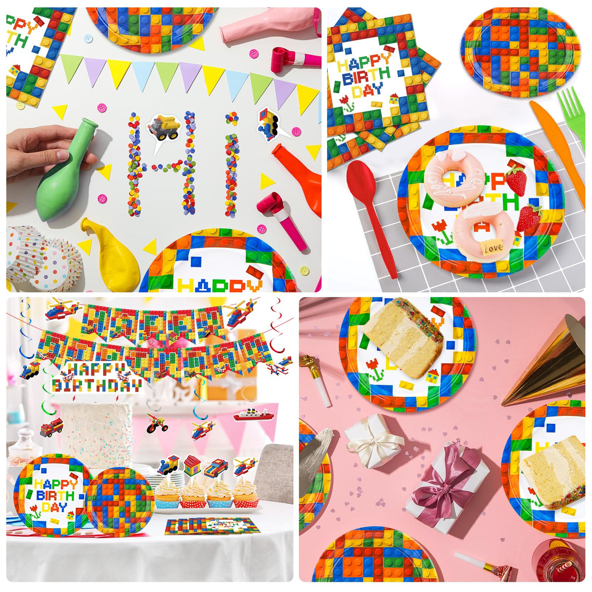 Generic cupcake toppers complement treats with block-inspired charm.