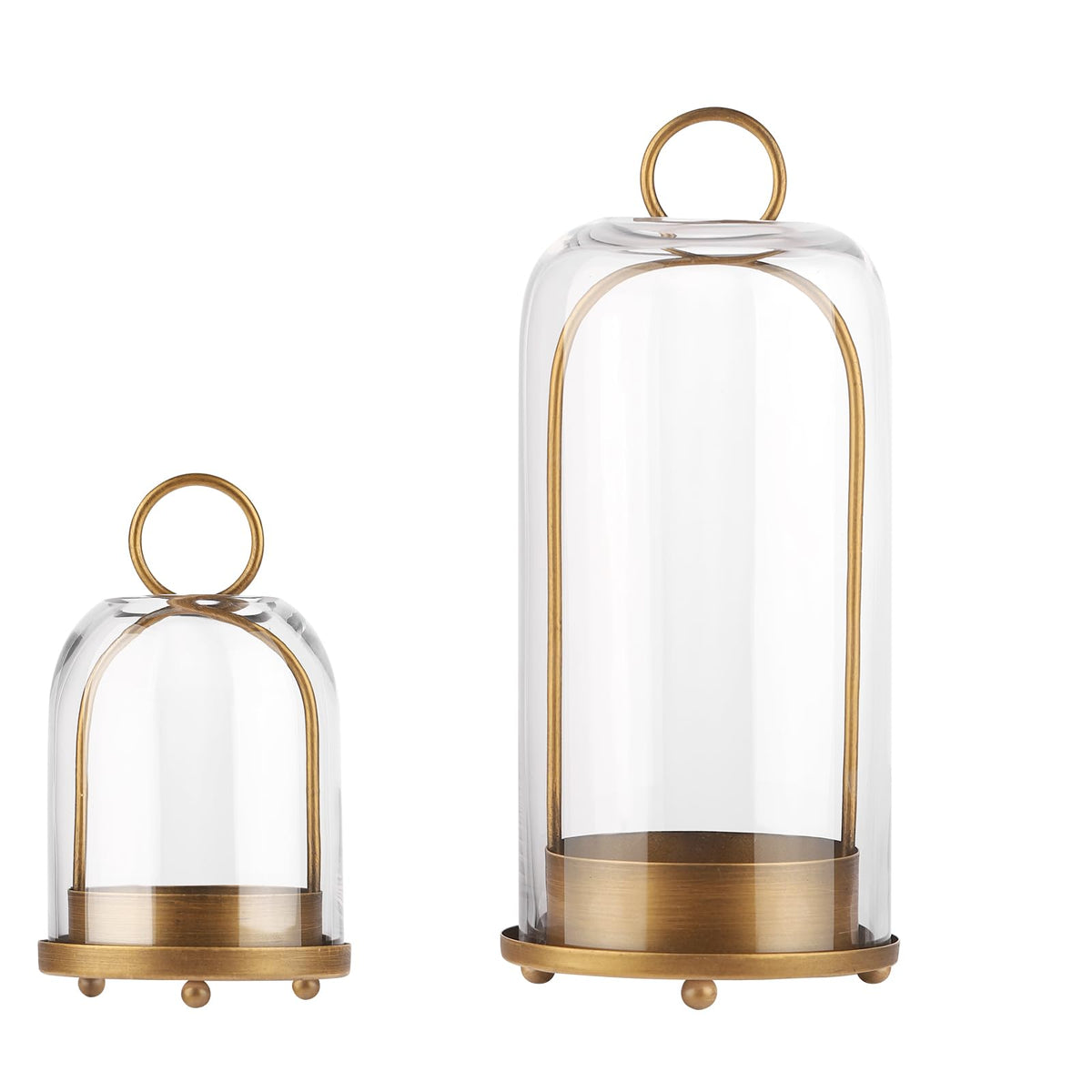 Generic candle holder 5in glass dome, front view, ideal for dust-free pillar candles.