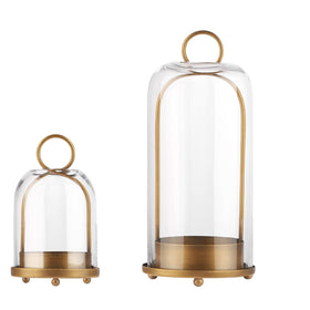 Generic candle holder 5in glass dome, front view, ideal for dust-free pillar candles.
