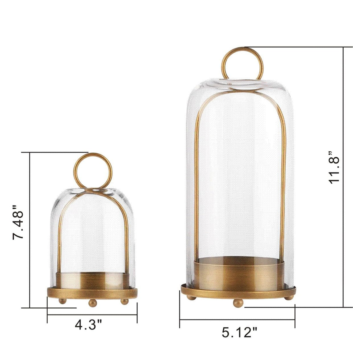 Generic brass-finish candle holder close-up, showing handmade glass and timeworn charm.