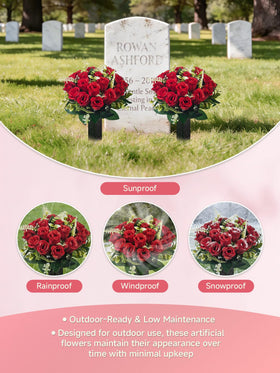 Generic cemetery flag included enhances personalized memorial at headstones.