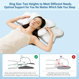 Generic Cervical Neck Pillow contour-shoulder-gap view demonstrating pressure point relief