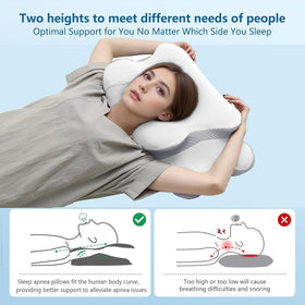 Generic cervical neck pillow ice-silk cover delivers cooling and moisture-wicking comfort