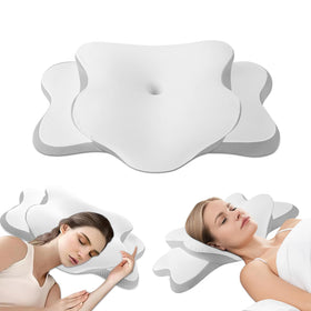 Generic cervical neck pillow memory foam core supports neck alignment for restful sleep