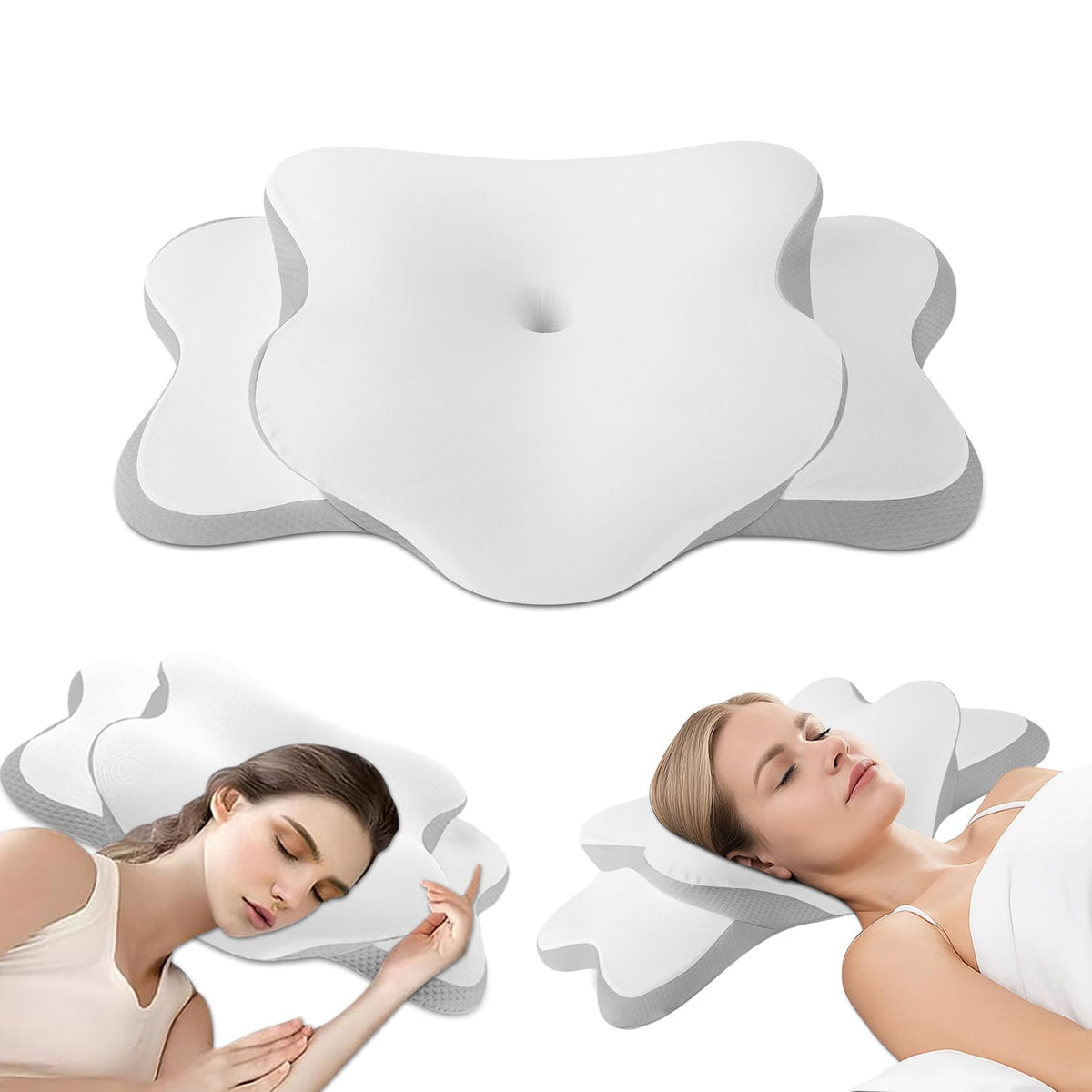 Generic cervical neck pillow memory foam core supports neck alignment for restful sleep
