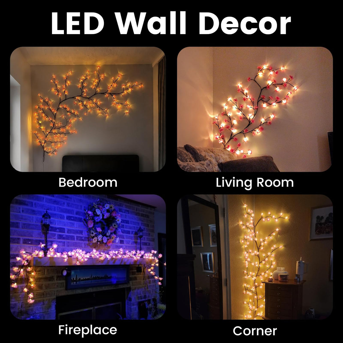 Generic cherry blossom wall decor with branch garland for floral charm