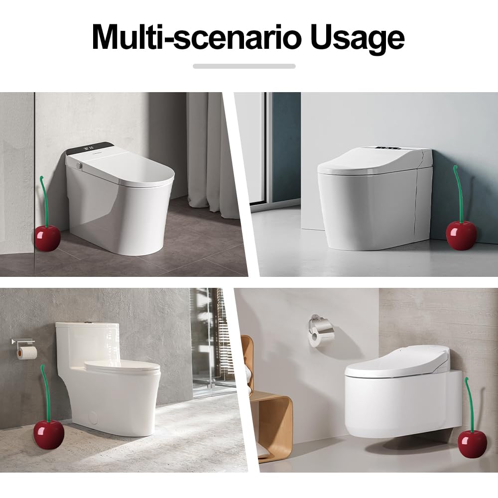 Generic Cherry Toilet Brush colorful design adds a cheerful touch to bathrooms.