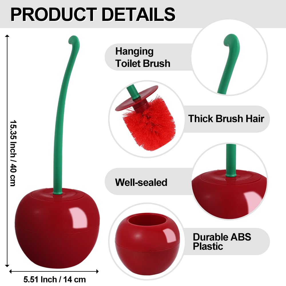 Generic Cherry Toilet Brush holder shows a compact storage solution for small baths.