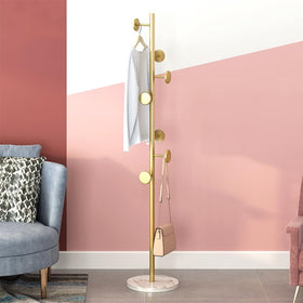 Generic coat rack with marble base provides stable storage for outerwear in your entryway.