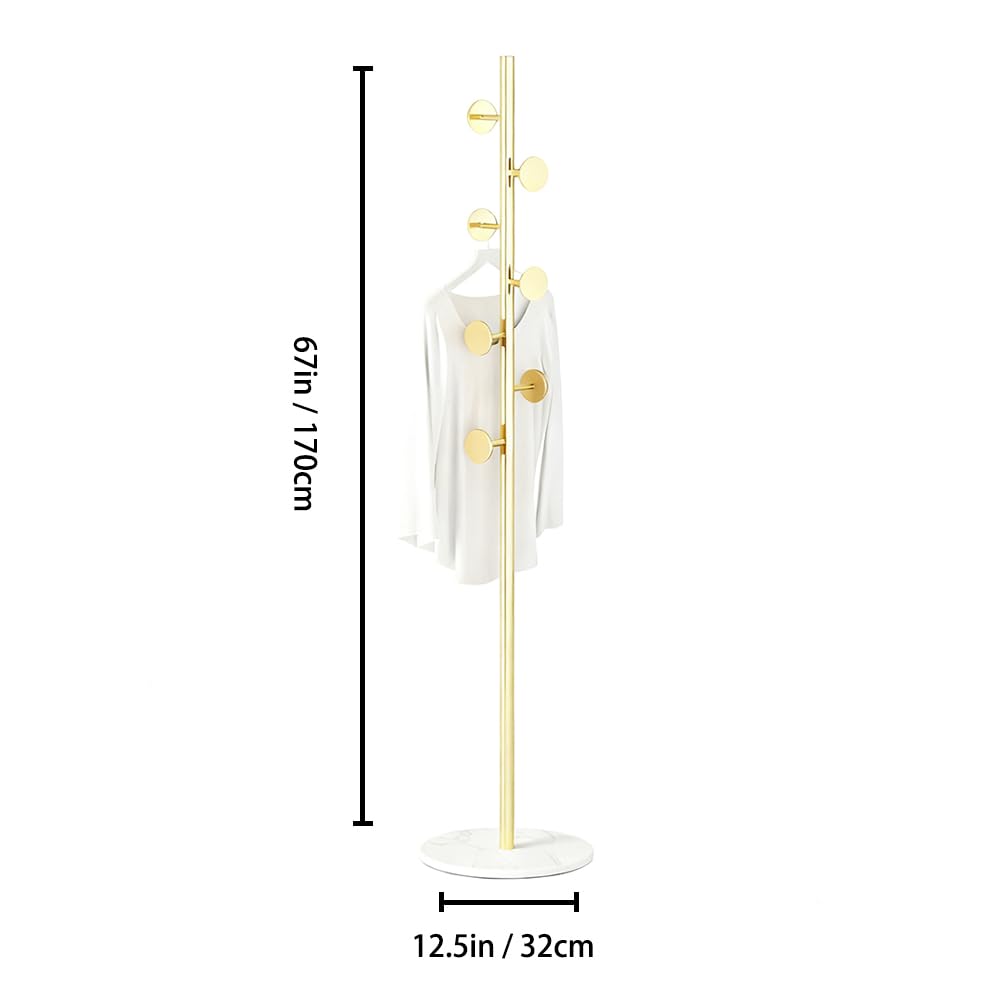 Generic coat rack seven hooks accommodate clothes, bags, hats, and scarves.