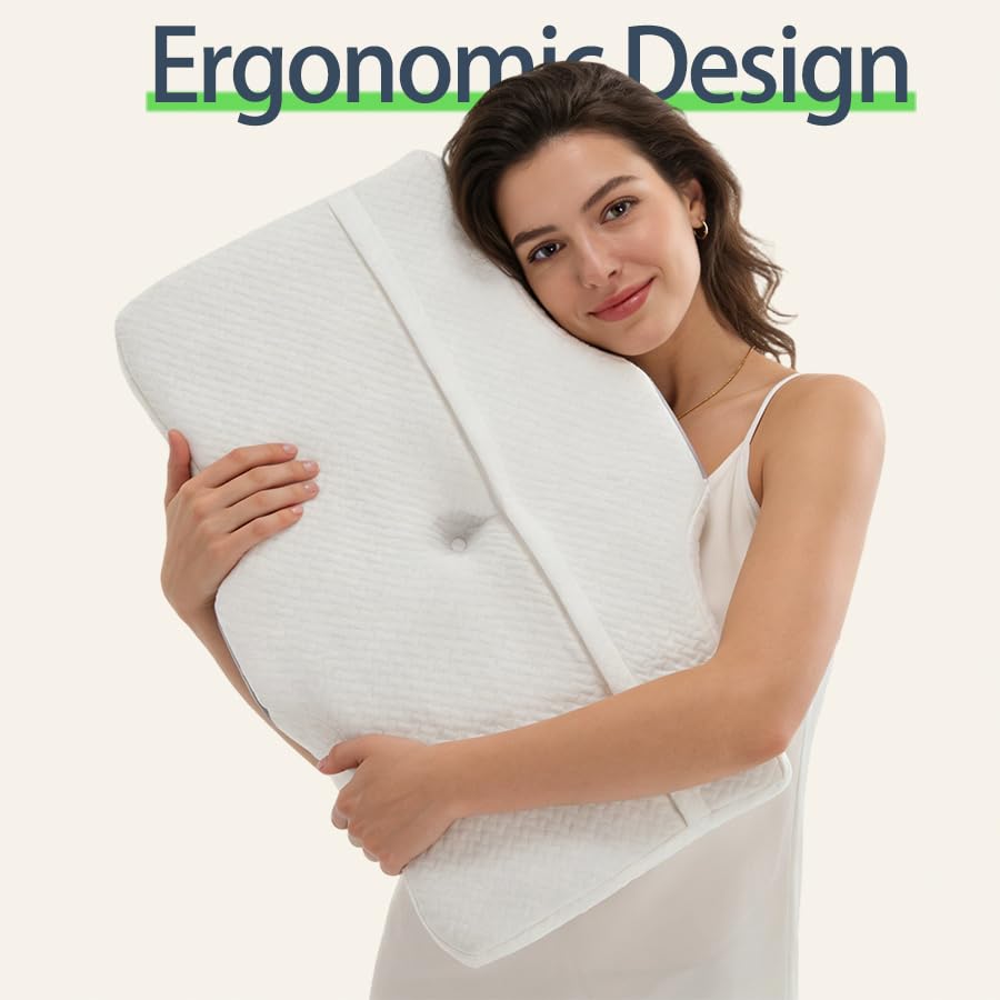 Generic Deep Sleep ergonomic support illustration highlights cervical alignment benefits.