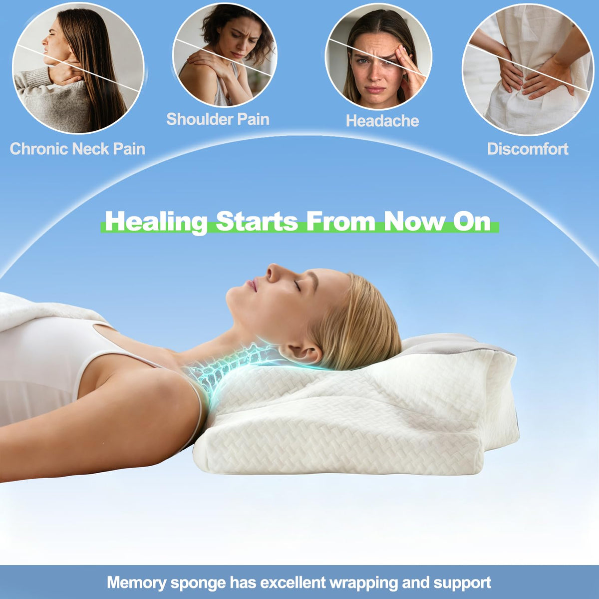Generic Deep Sleep memory foam closeup highlights adaptive contour for personalized comfort.