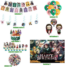 Generic Demon Slayer balloon collection adds color and excitement.
