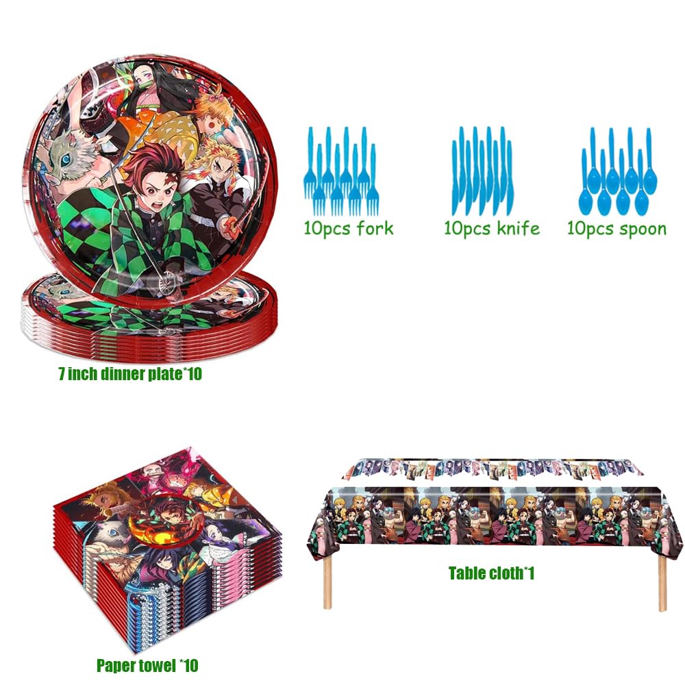 Generic Demon Slayer tablecloth protects surfaces with themed style.