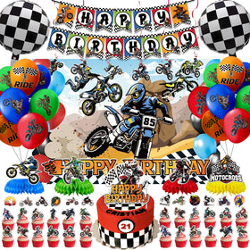 Generic dirt bike banner sets motocross mood for photo-worthy party decor