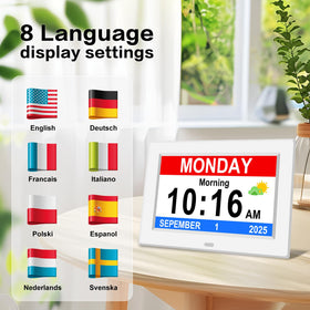 Generic eleven-inch clock memory-loss friendly setup for simple use