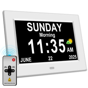 Generic eleven-inch large display clock clearly shows time and date for easy reading