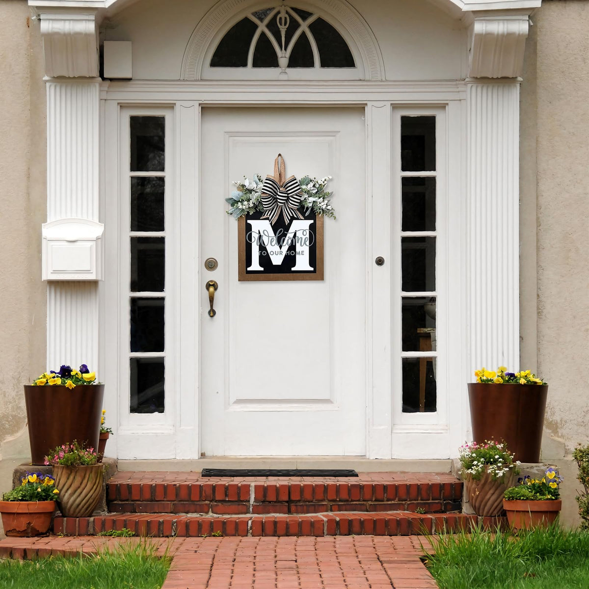 Generic Eucalyptus Garland Front Door Decor adds seasonal charm.