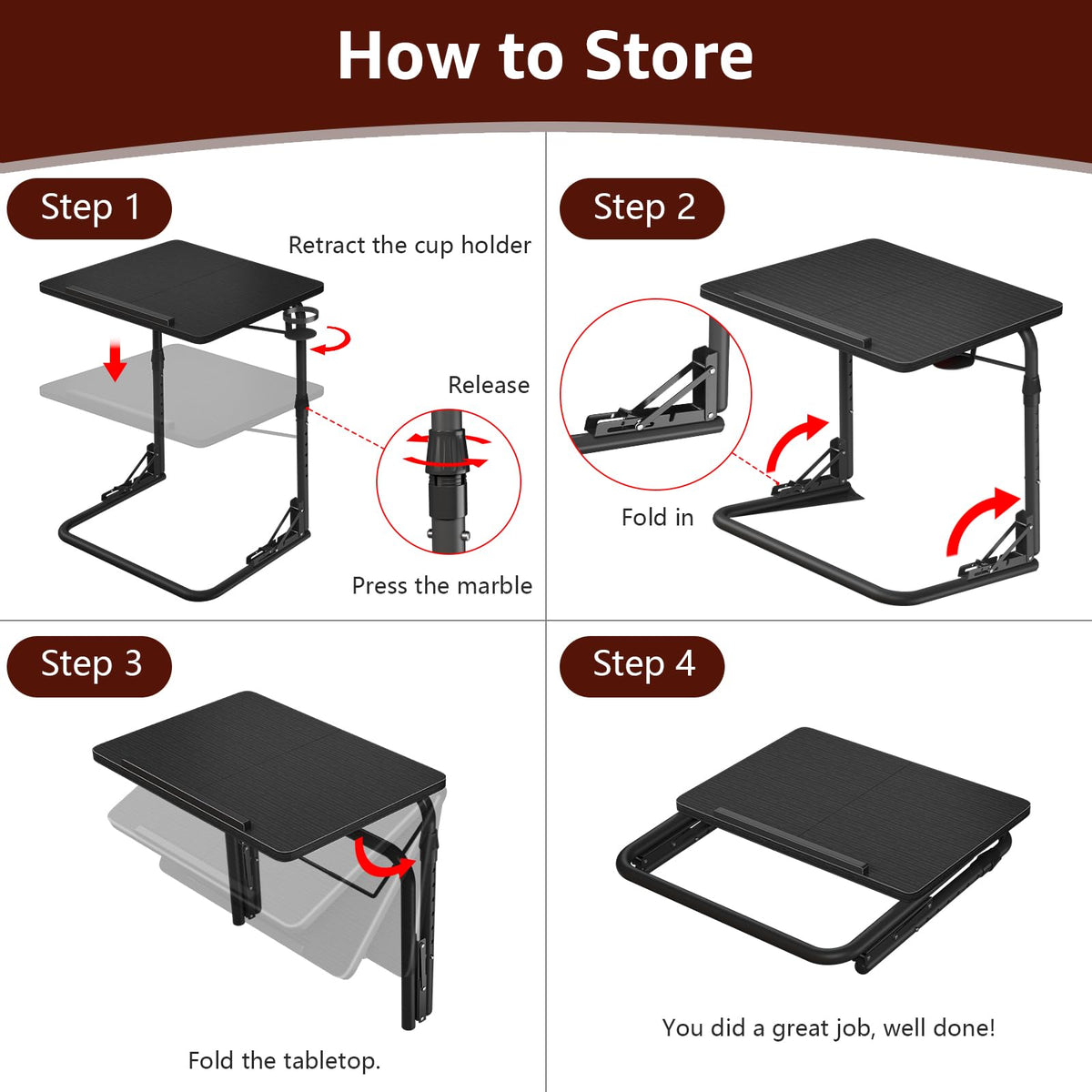 Generic Folding TV Tray Table lightweight, portable and easy to move