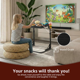 Generic Folding TV Tray Table with cup holder keeps drinks steady during evenings