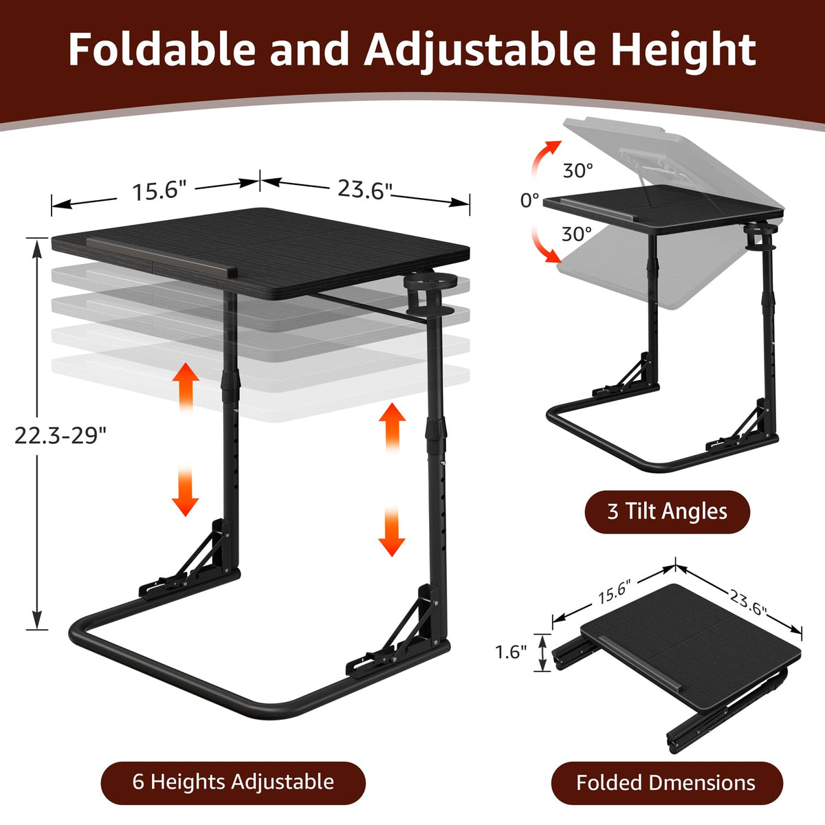 Generic Folding TV Tray Table used as a couch laptop desk for work
