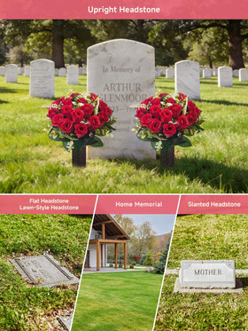 Generic headstone memorial decor is durable and low-maintenance.