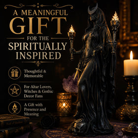 Generic Hecate statue indoor display suits shelves, desks, or altars