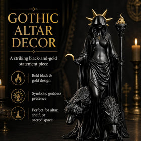 Generic Hecate statue Magic hounds enhance mystical ambiance in home or altar