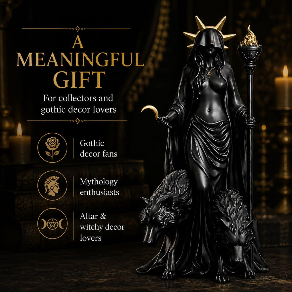 Generic Hecate statue Mythology collection piece that sparks conversation and wonder