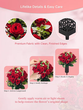 Generic instant setup artificial flowers offer quick, respectful grave tributes.