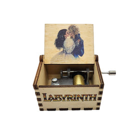 Generic Labyrinth music box with As the World Falls Down melody and wooden finish.