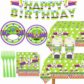 Generic light-inspired banner with purple accents for vibrant birthday decor